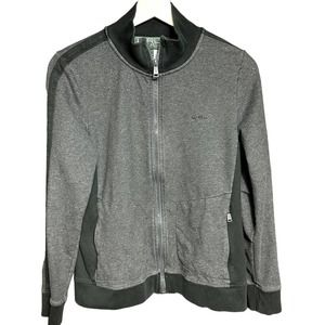 L-RL Lauren Active Ralph Lauren Women's Gray Black Bomber Jacket Size Medium